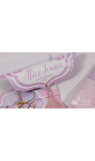 Trusou pentru fetite cu unicorn roz si turcoaz Unicorn roz bleu 11